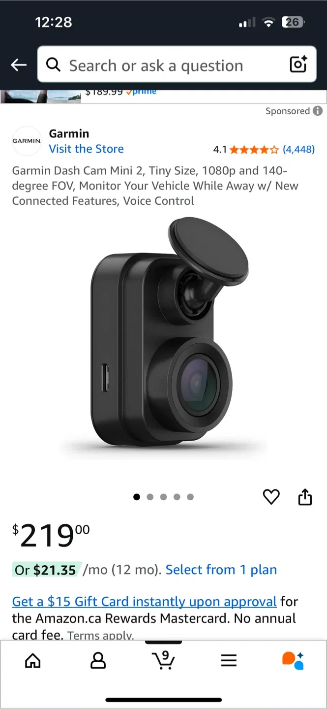 New Garmin Dash Cam Mini 2 - Tiny Size, 1080p thumbnail