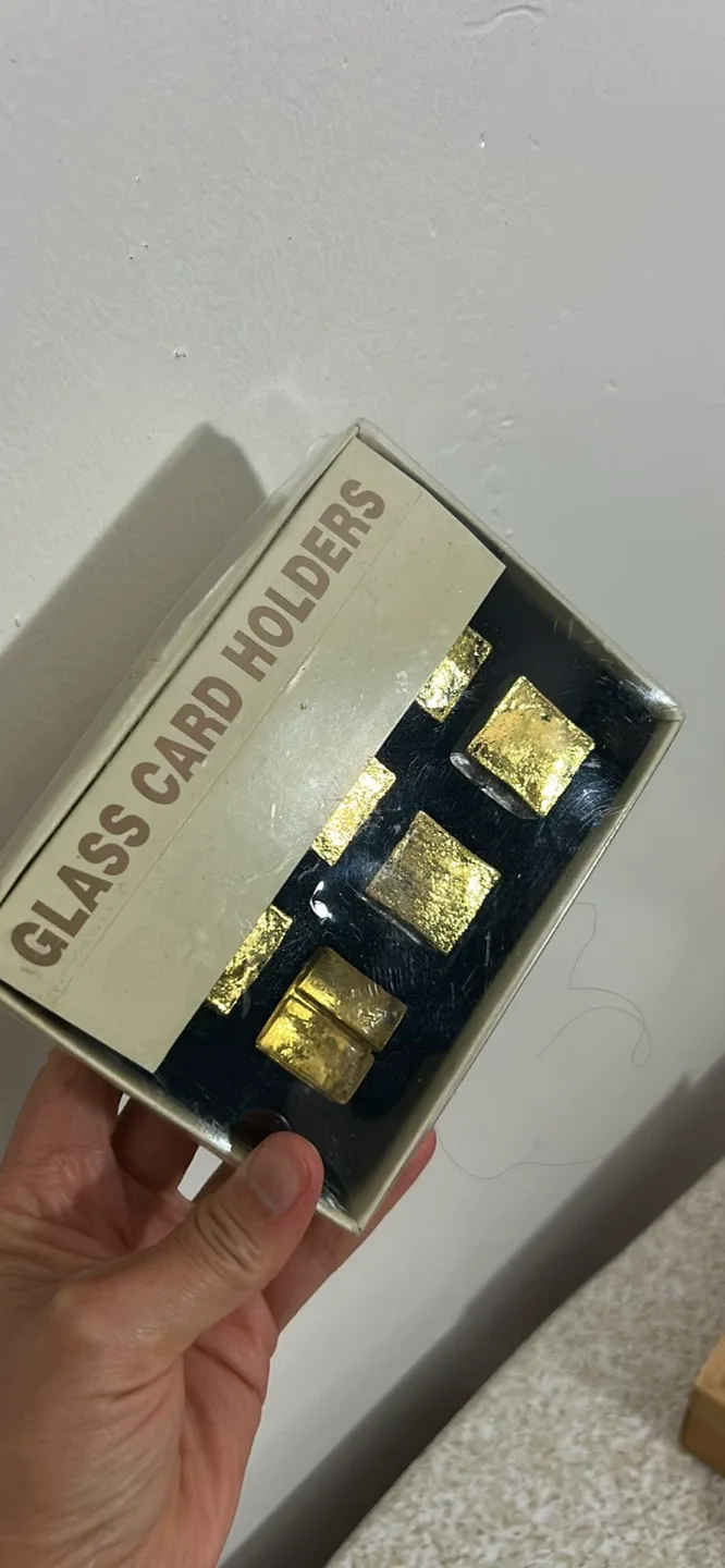 Glass Card Holders with Gold Accents thumbnail
