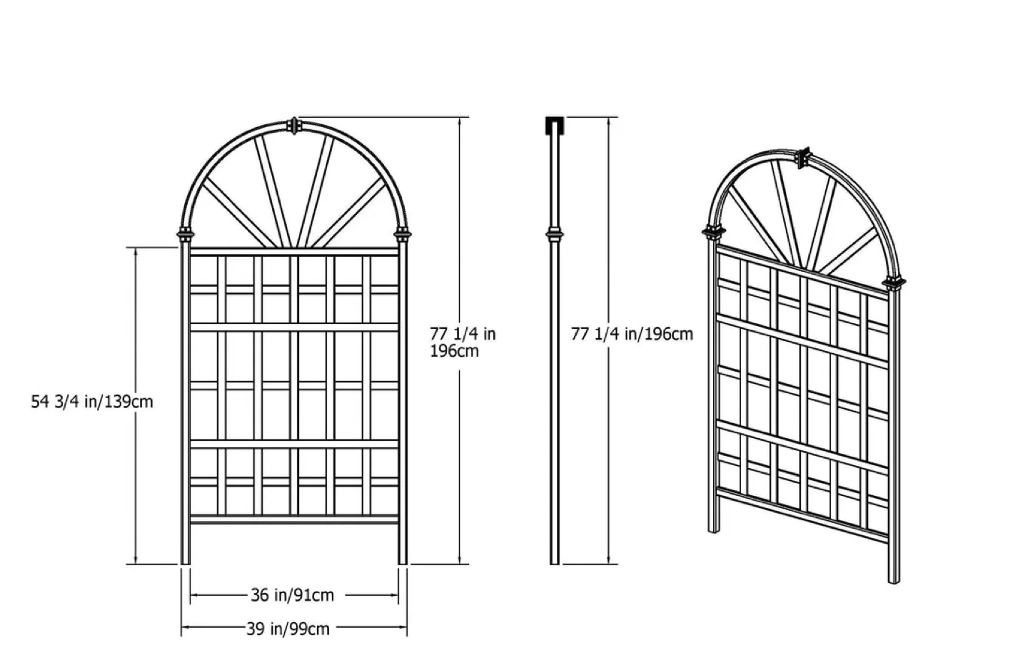 Wooden Garden Trellis - 77" x 36" image indicator(4)
