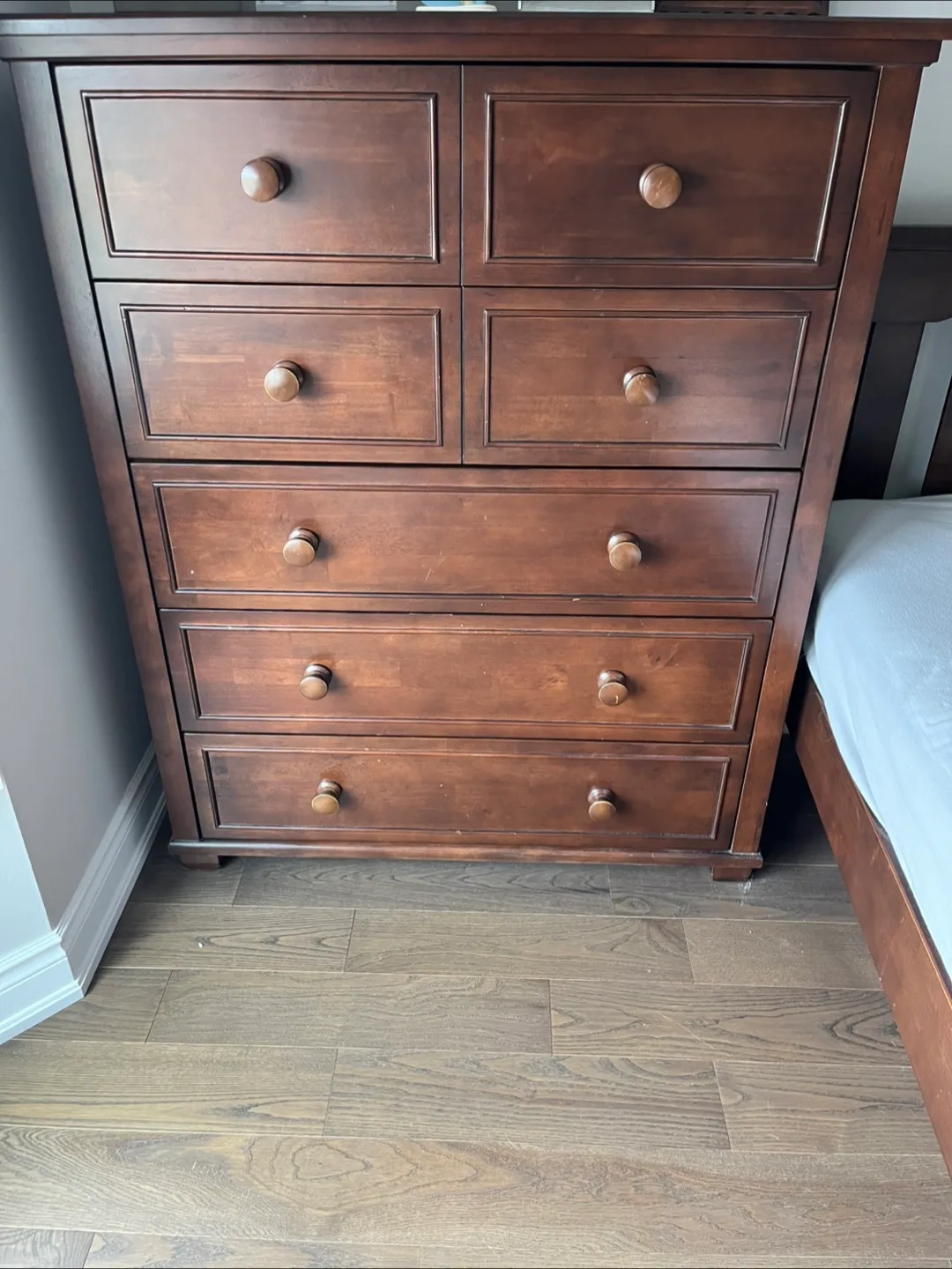Wooden Dresser and Twin Bed Frame Set (mattress not included) thumbnail
