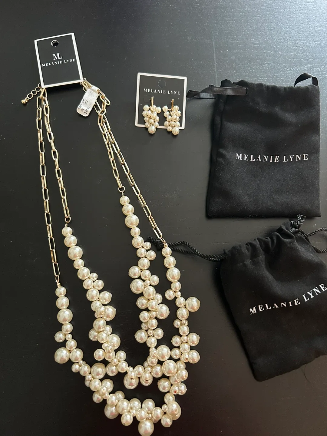 Melanie Lyne Pearl Necklace & Earrings Set
