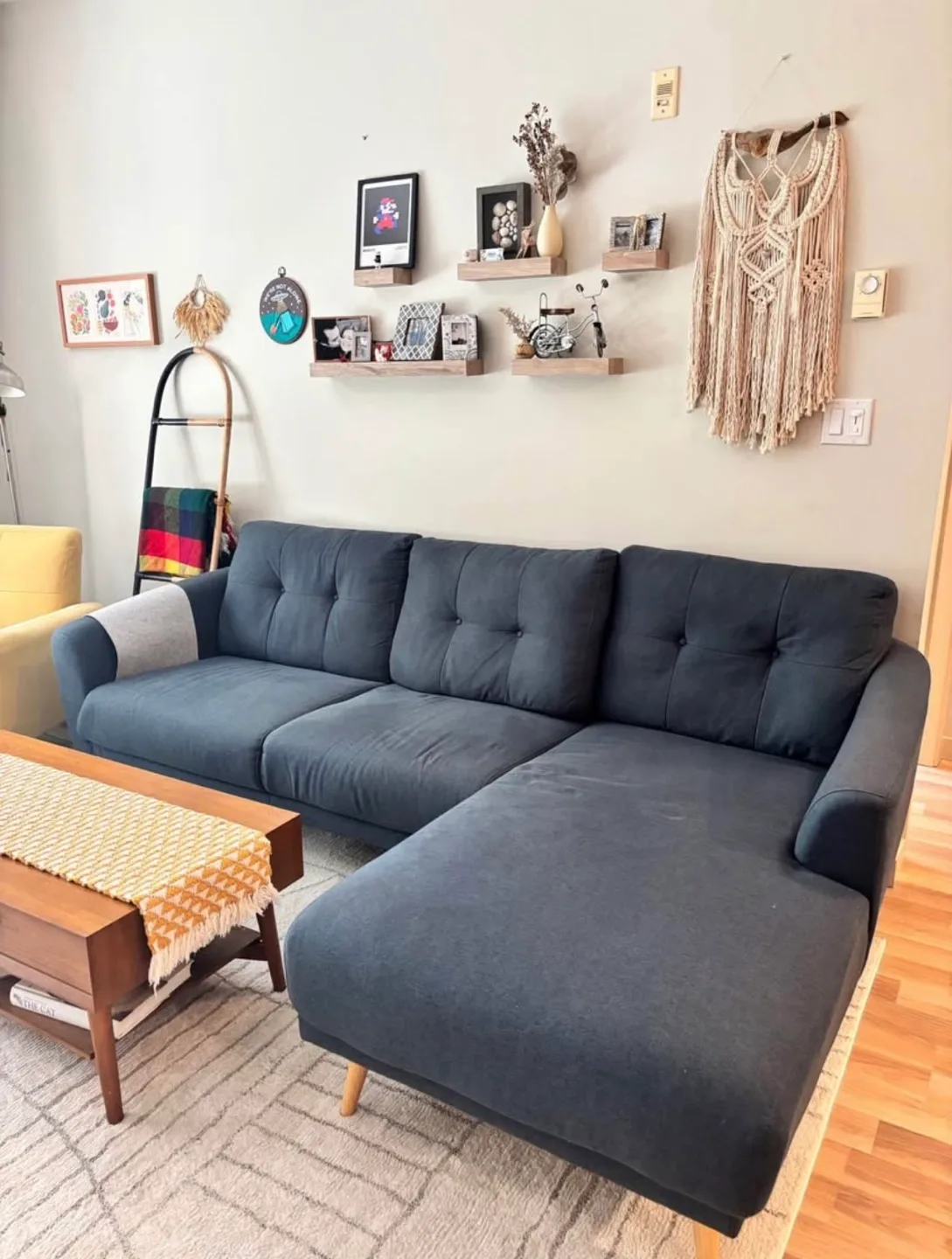 Navy Blue Structube Gibson Sectional Sofa Right Chaise thumbnail