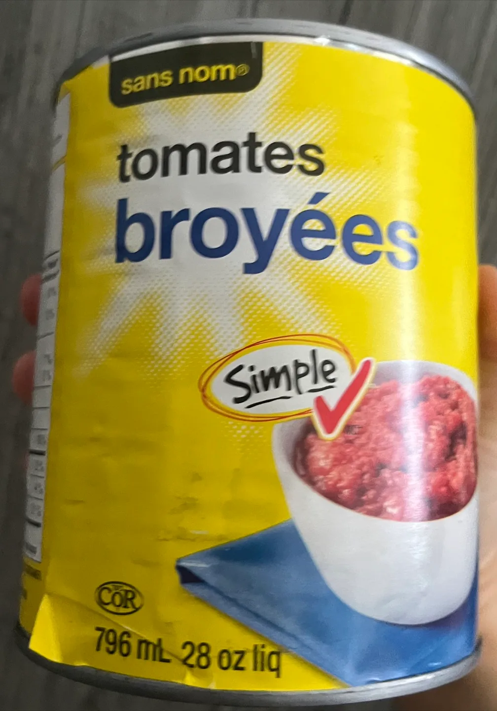 🥕 Sans Nom Tomatoes Broyées - 796 mL thumbnail