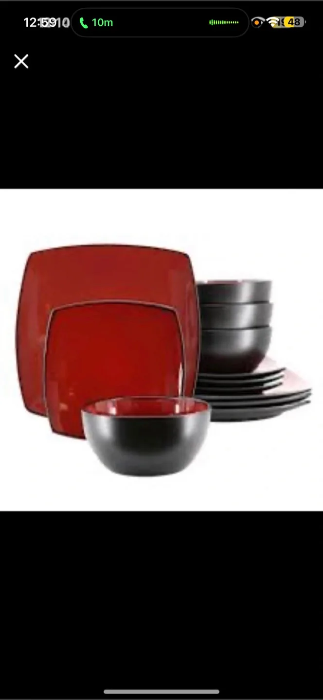 Red & Black Dinnerware Set thumbnail