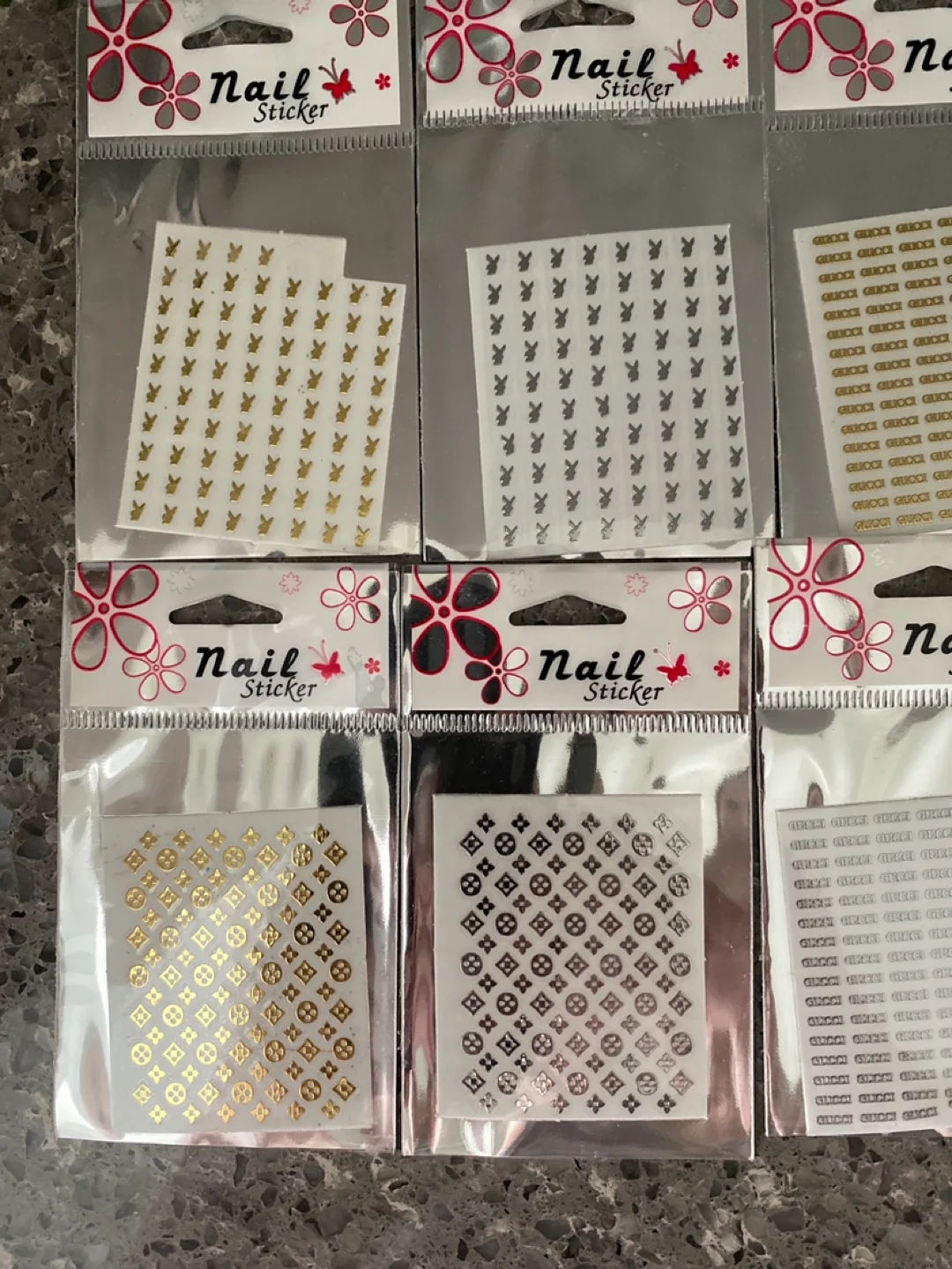 Designer Nail Stickers - Chanel, Dior, Gucci, LV, Playboy image indicator(2)