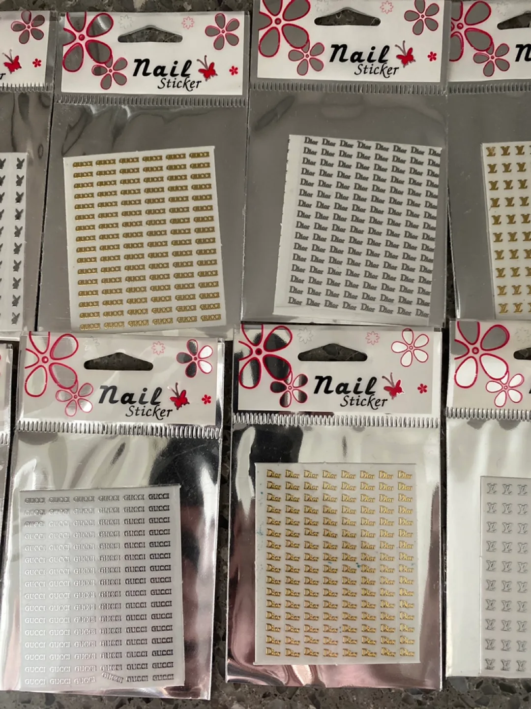 Designer Nail Stickers - Chanel, Dior, Gucci, LV, Playboy image indicator(3)