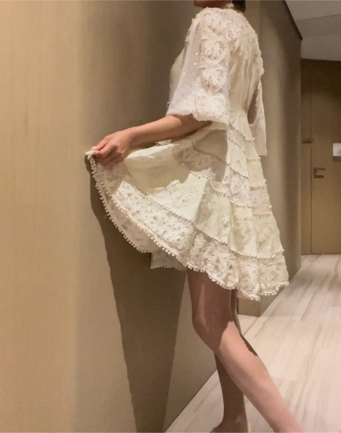 Zimmermann Cream Lace Mini Dress thumbnail
