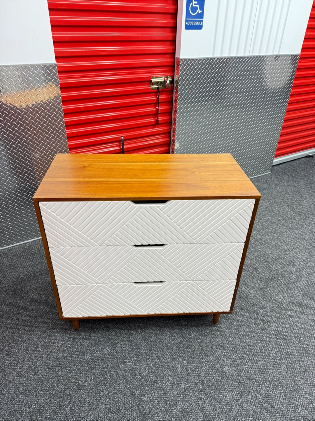 Wood & White 3-Drawer Dresser - photo 2