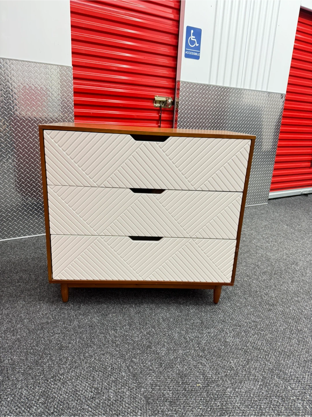 Wood & White 3-Drawer Dresser