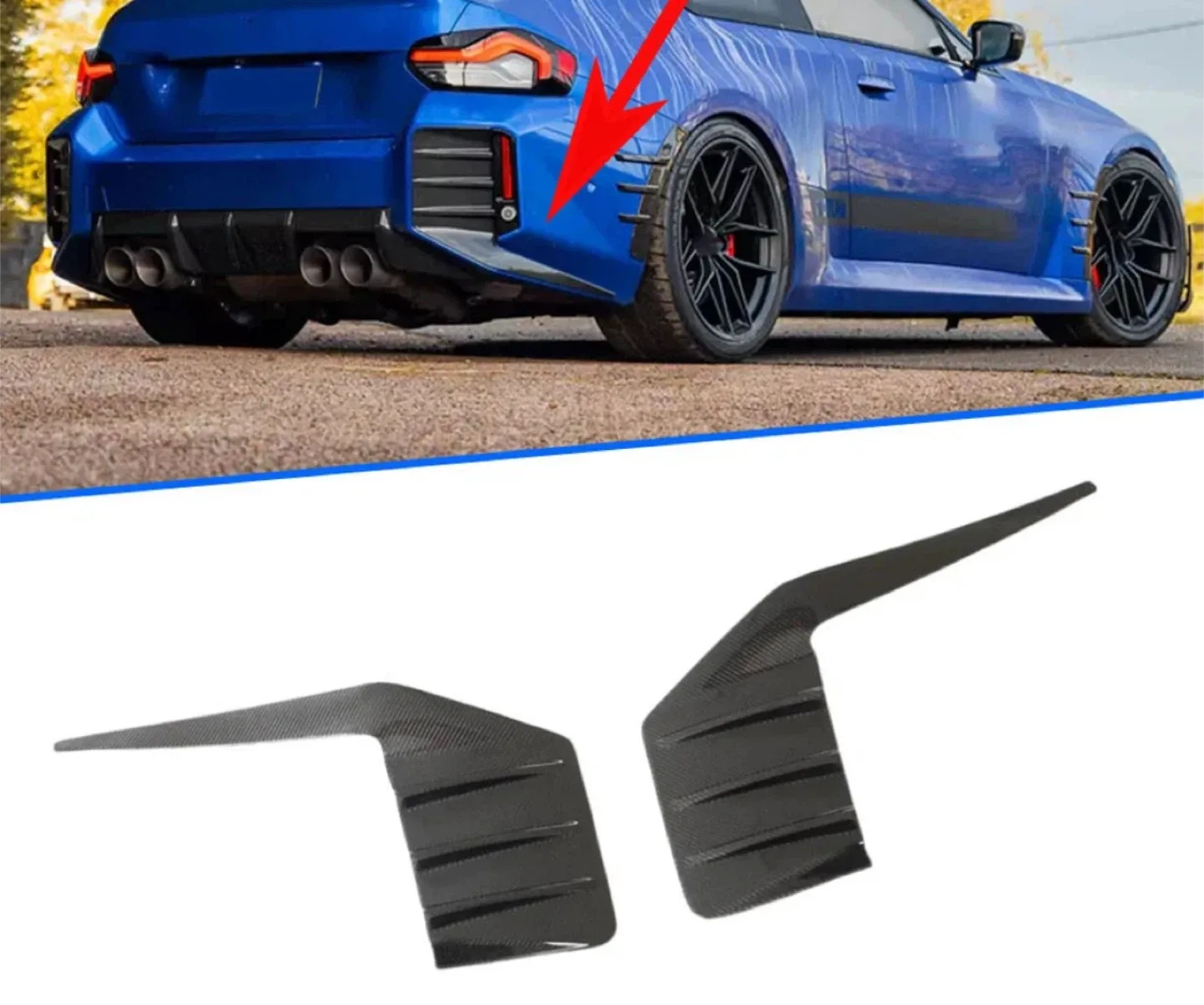 BMW Car Rear Bumper Splitter Diffuser Fins thumbnail