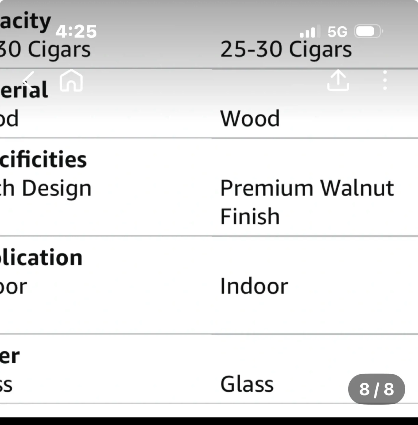 Cigar Humidor - Walnut Finish image indicator(7)