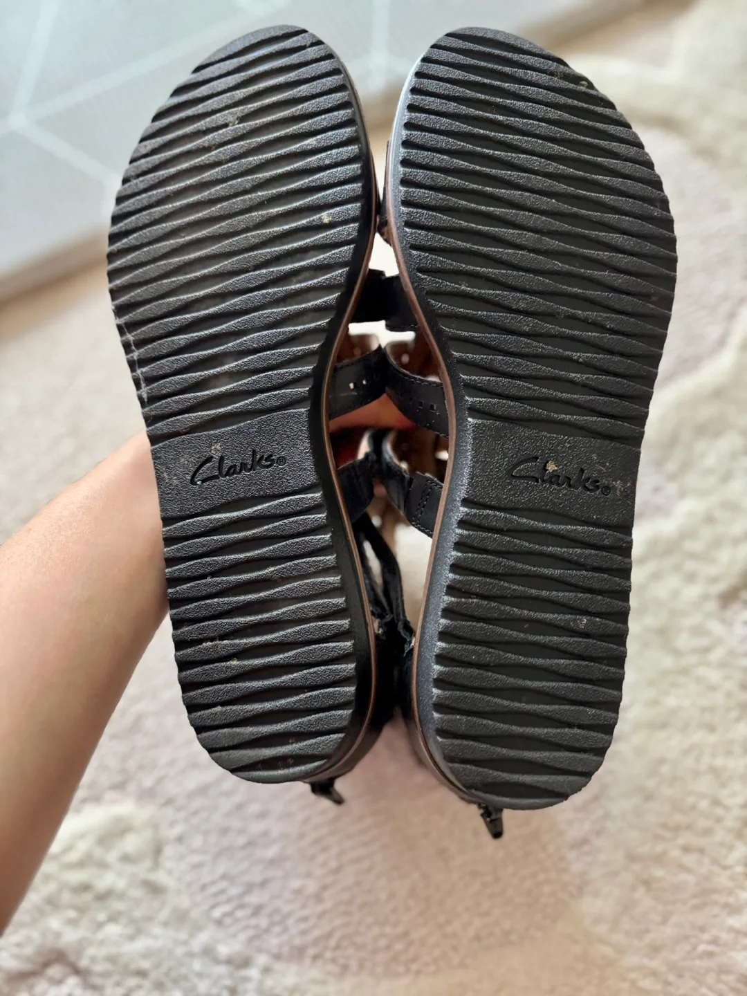 Clarks Collection Black Leather Gladiator Sandals image indicator(6)