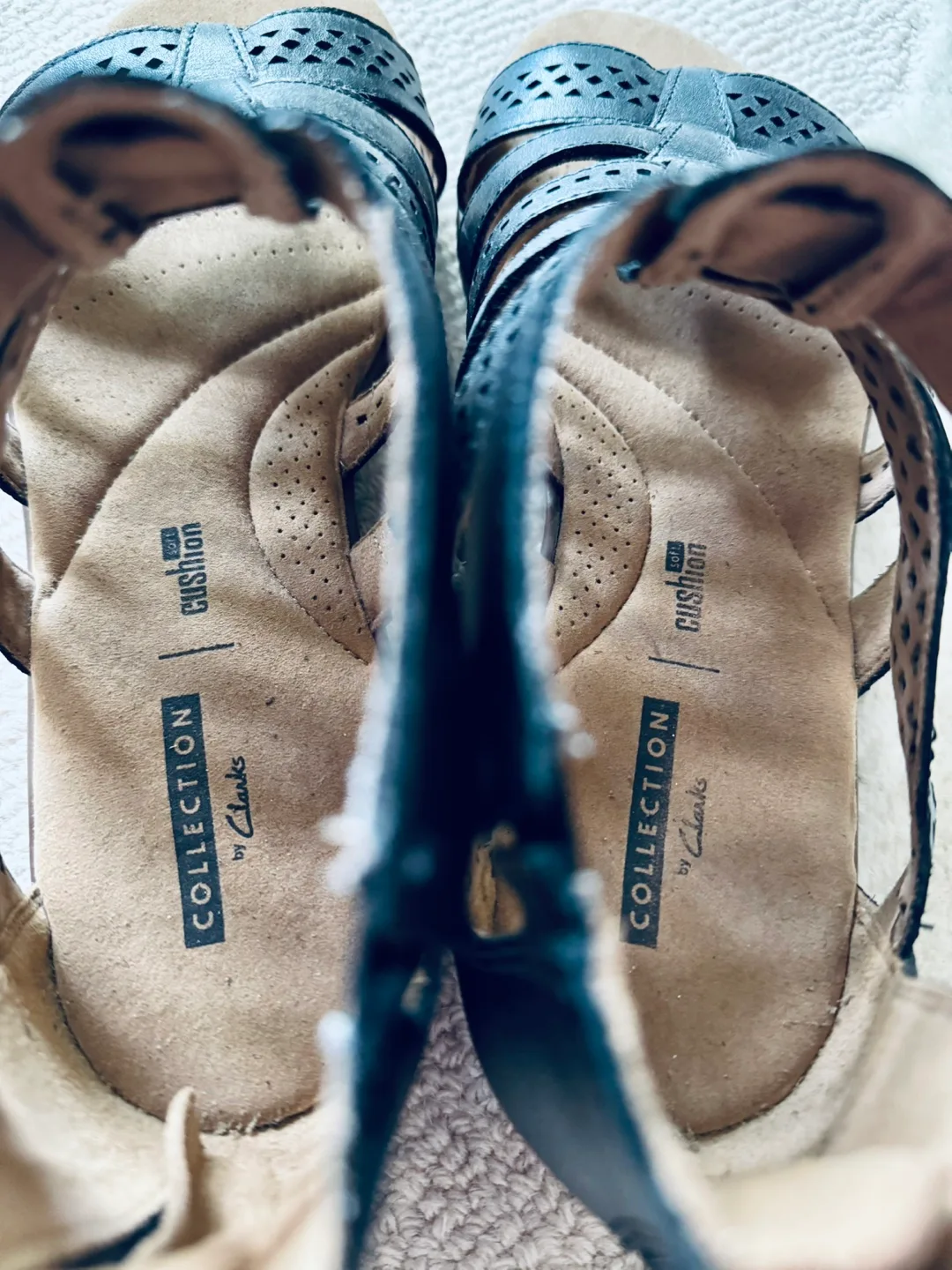 Clarks Collection Black Leather Gladiator Sandals image indicator(5)