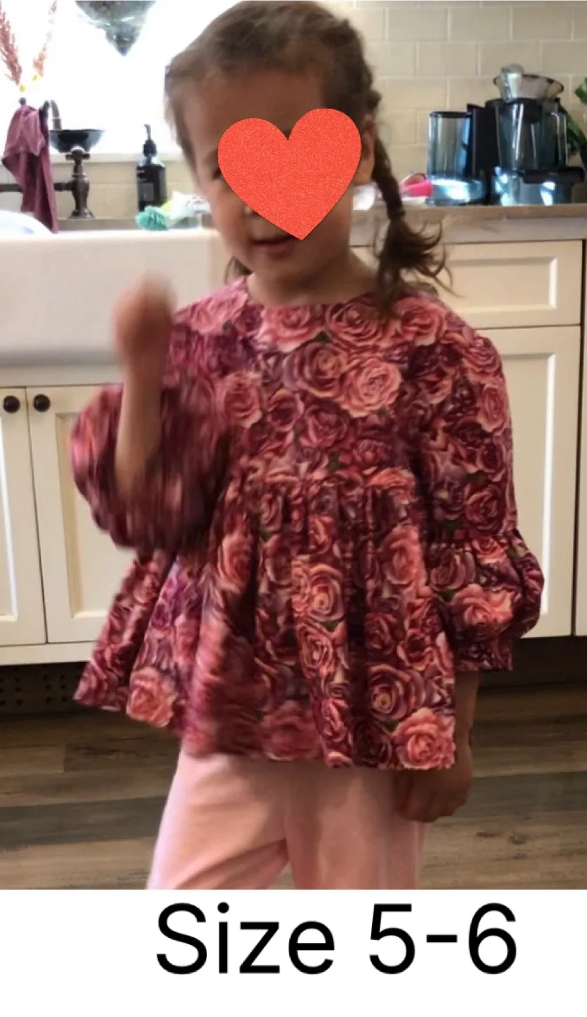 Girls Rose Print Outfit - Size 5-6 thumbnail
