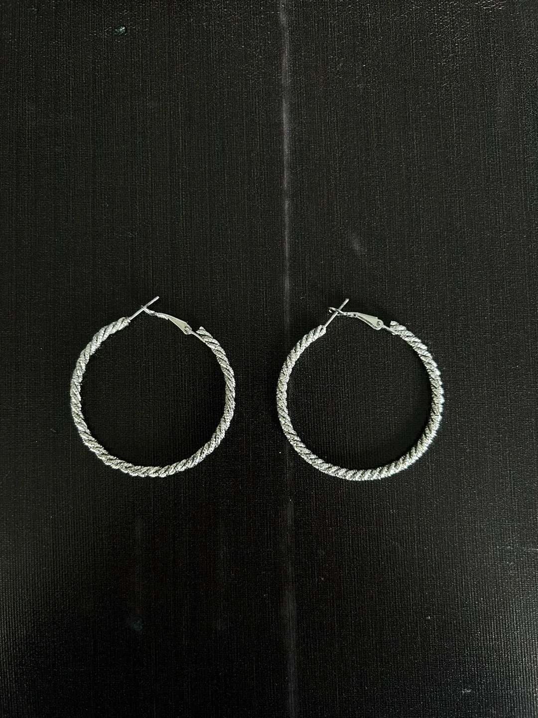 Silver Twisted Hoop Earrings