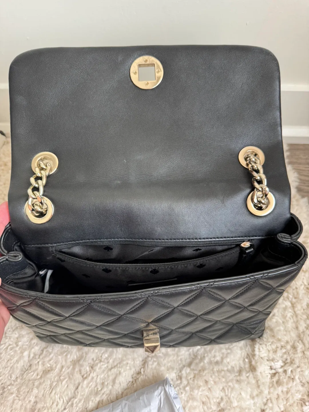 Kate Spade Natalia Flap Shoulder/Crossbody Bag in Black image indicator(5)