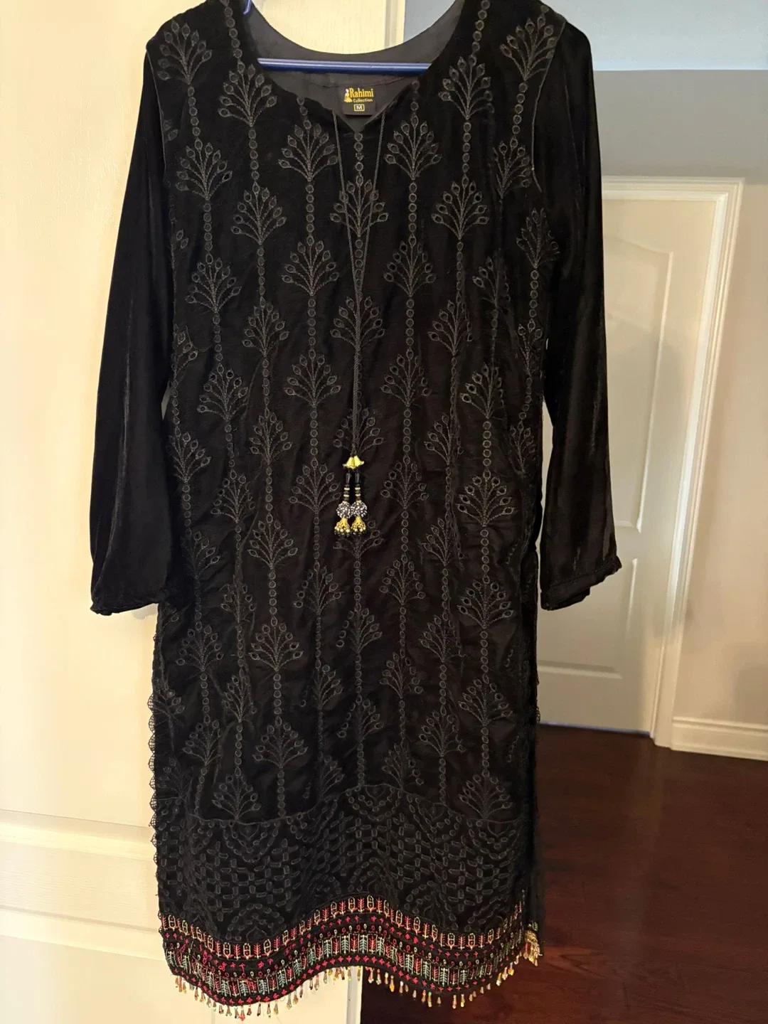 Mahimi Black Velvet Embroidered Salwar Kameez thumbnail