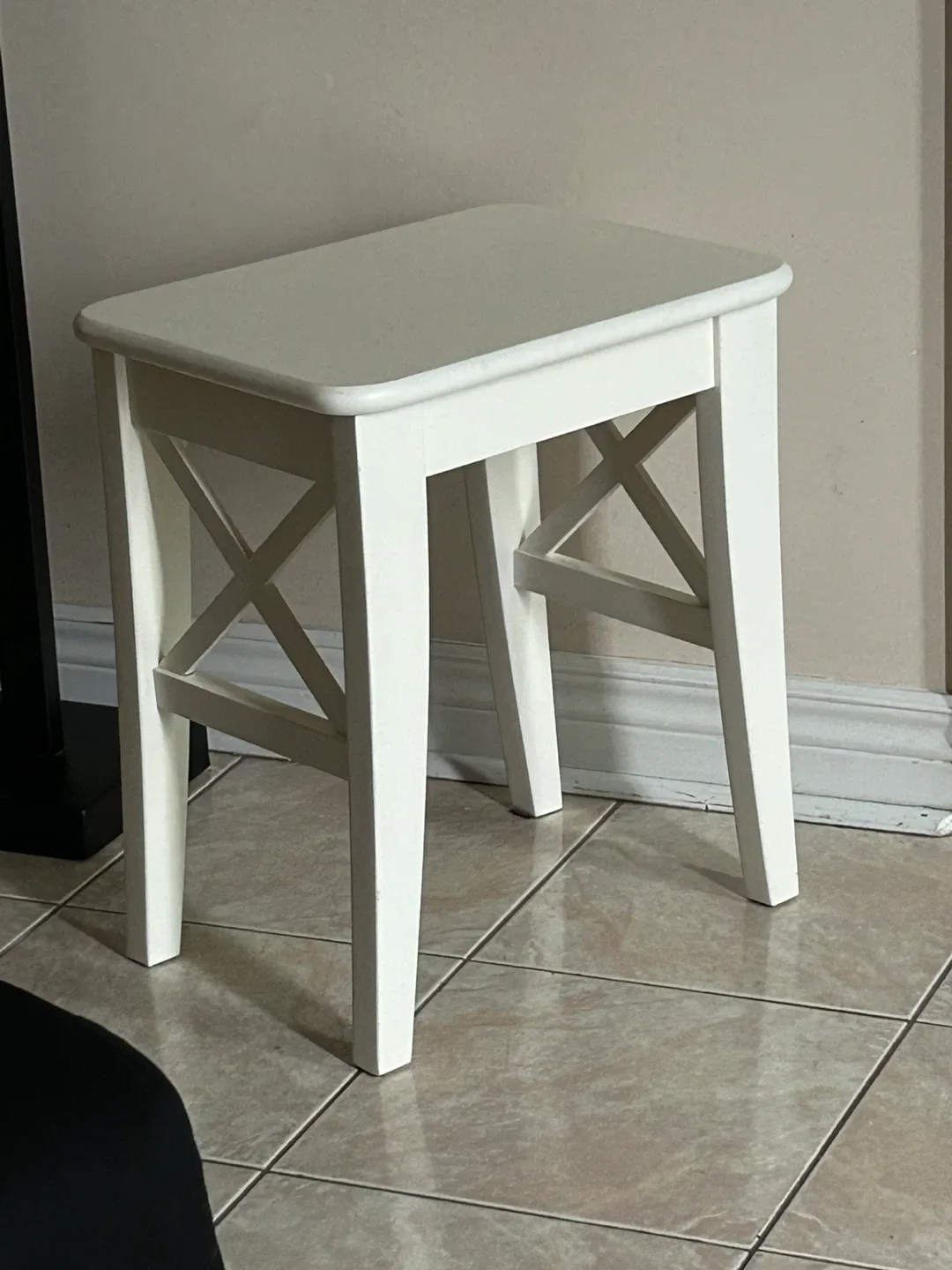 White Wooden Stool thumbnail