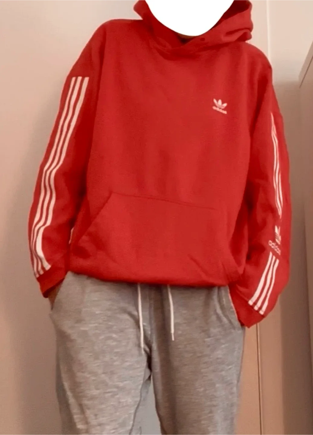 Adidas Red Hoodie - Size M thumbnail
