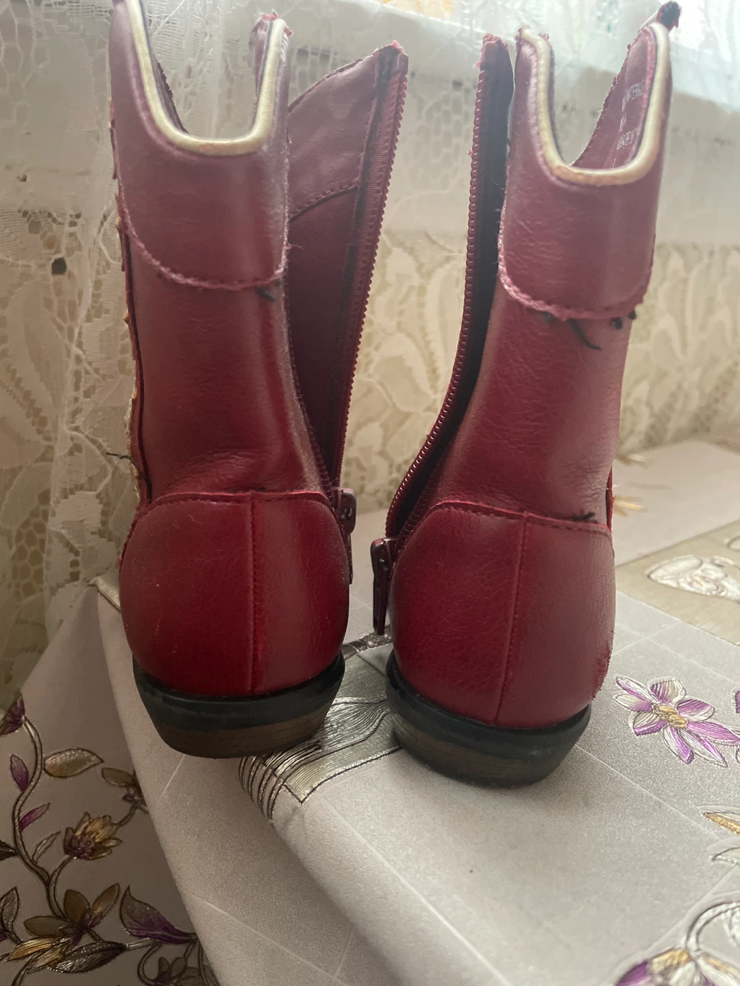 Cat & Jack Red Boots - Size 5 - photo 2