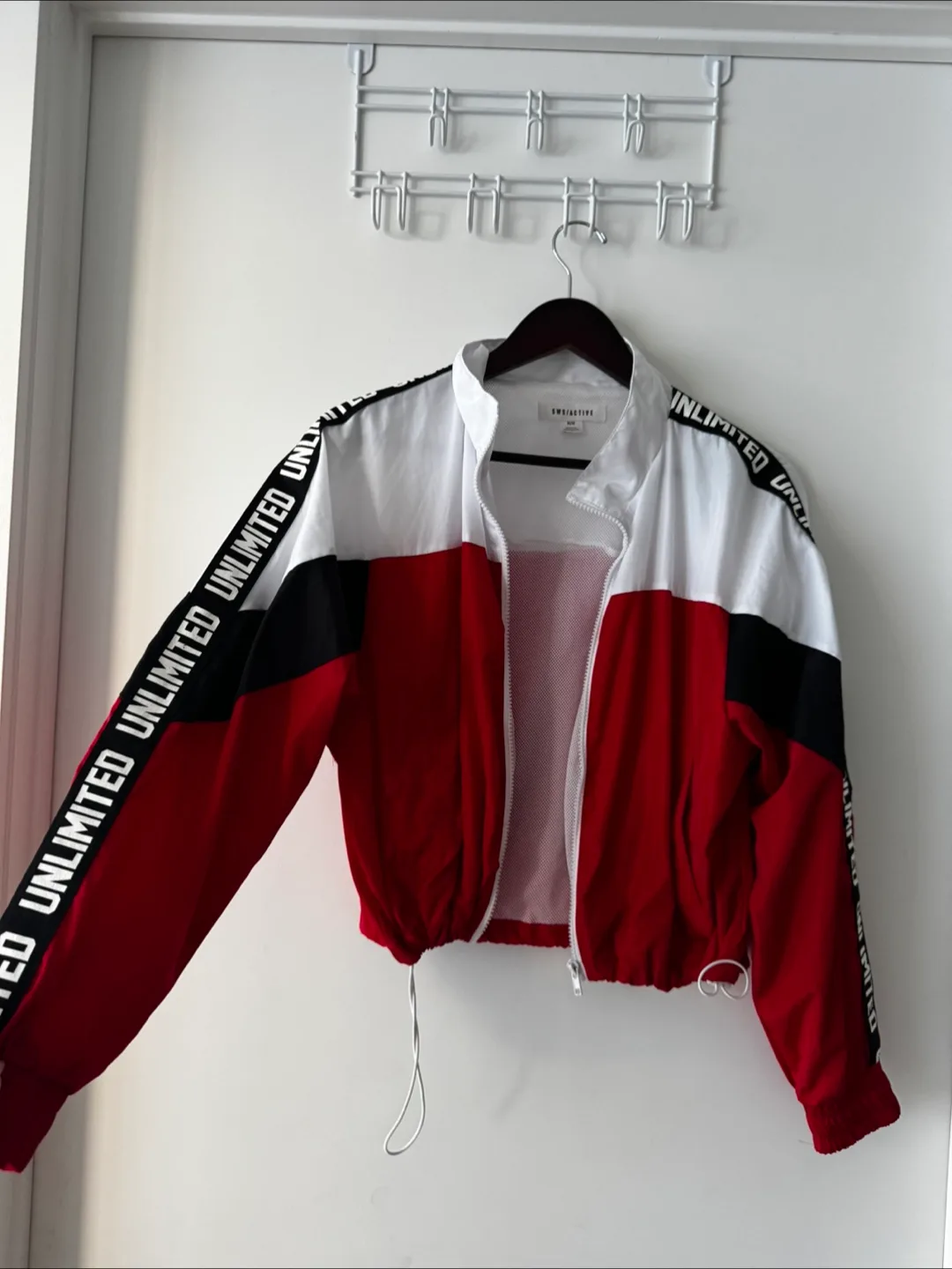 Red/White Windbreaker Jacket - Size M thumbnail
