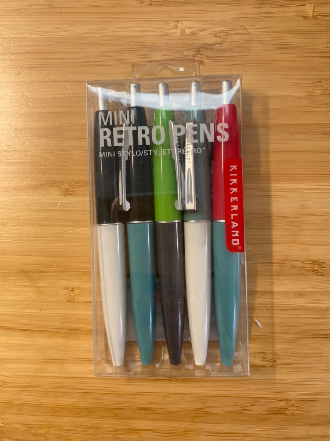 Kikkerland Mini Retro Pens - Set of 5, New in Box thumbnail