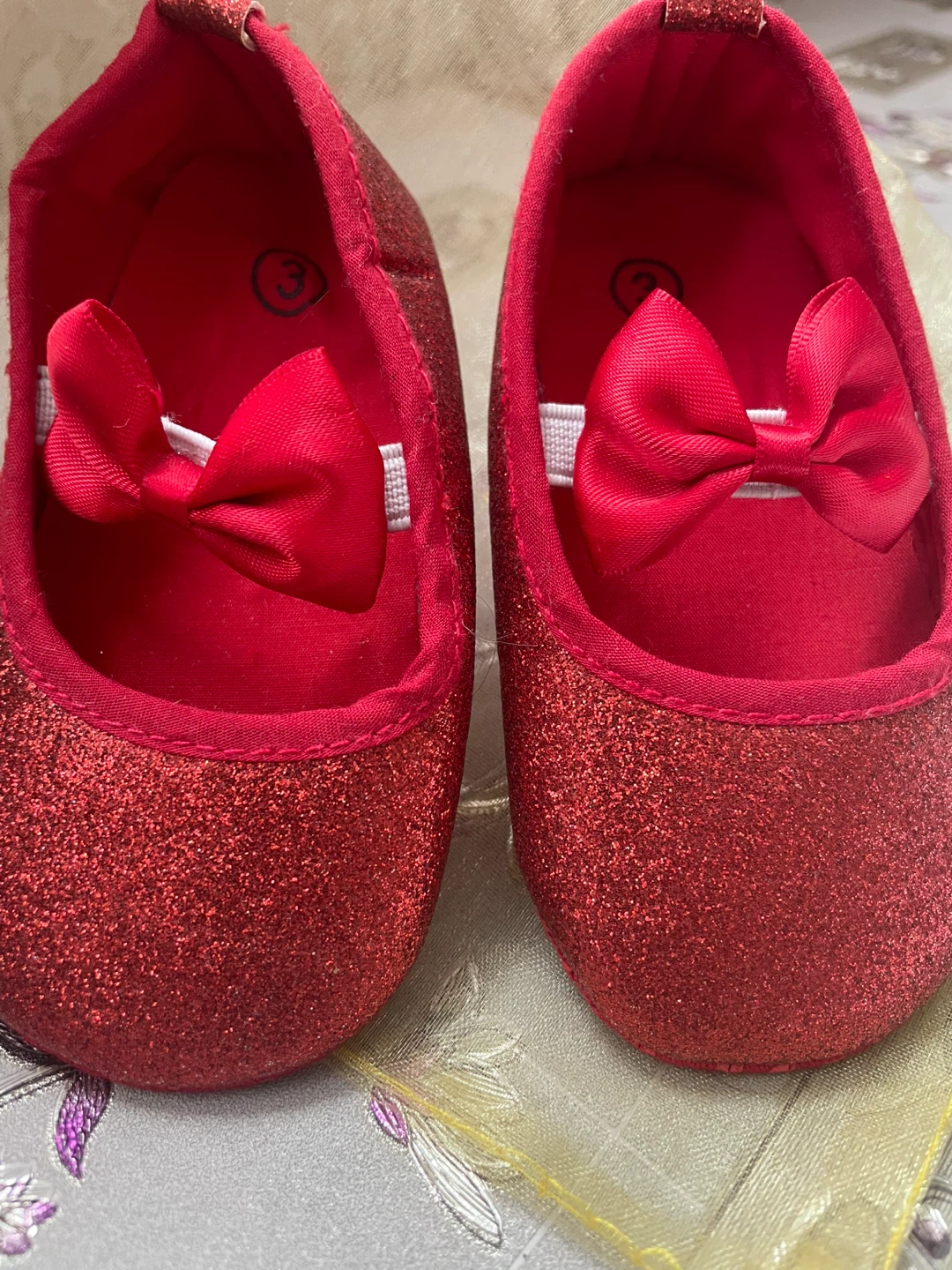 Red Glittery Ballet Flats - Size 3 - photo 2