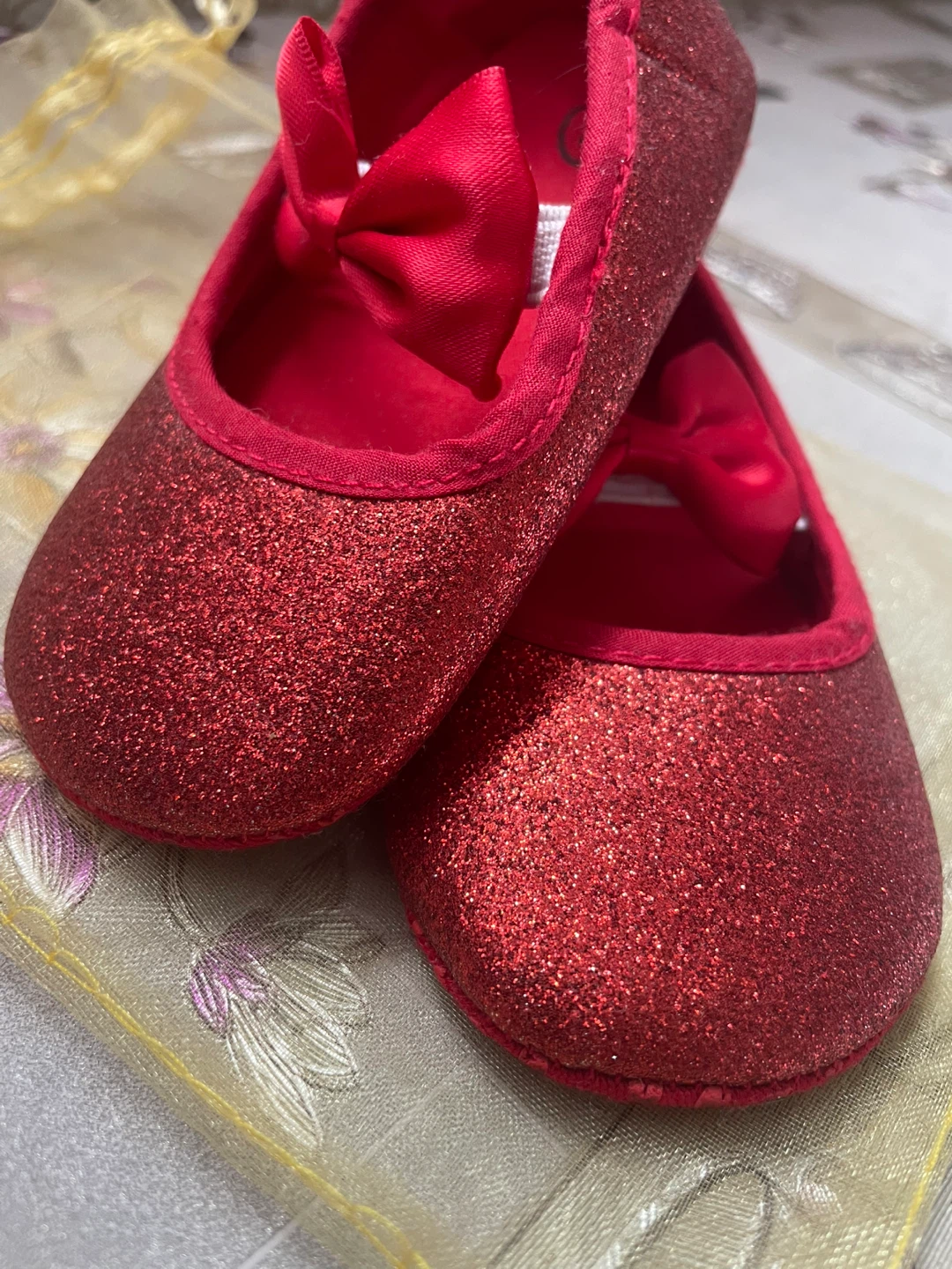 Red Glittery Ballet Flats - Size 3