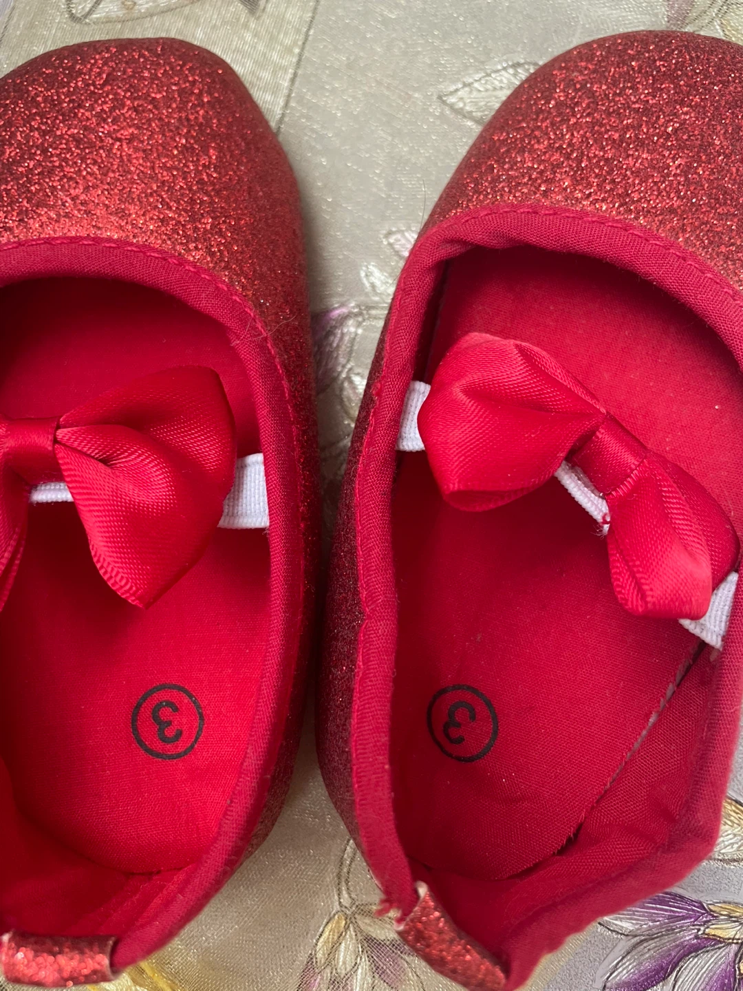 Red Glittery Ballet Flats - Size 3 - photo 4