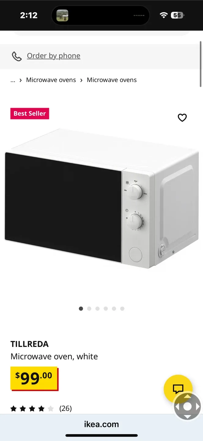 IKEA TILLREDA Microwave Oven - White image indicator(3)