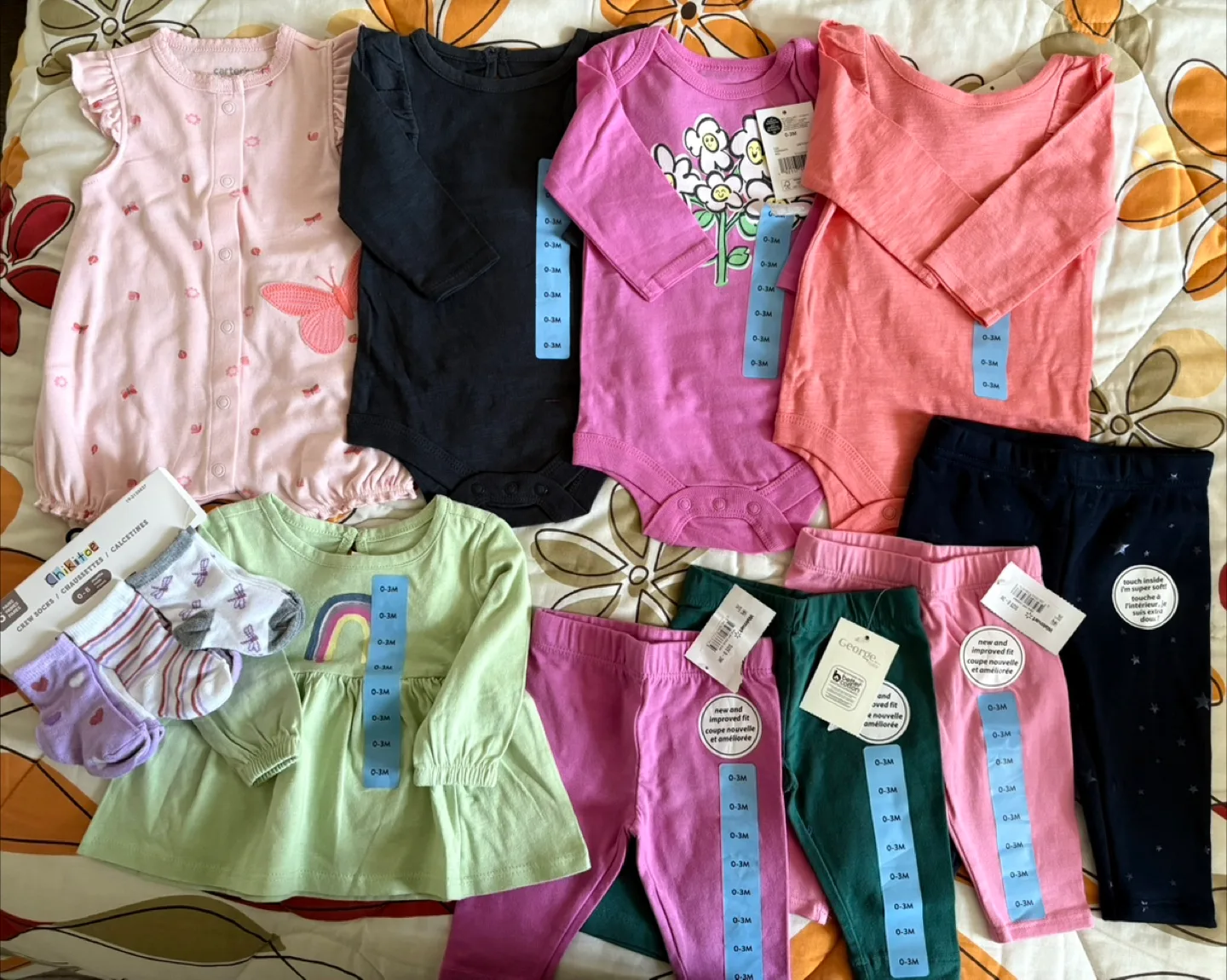 Baby Girl Clothes 0-3 Month new 10 pieces thumbnail