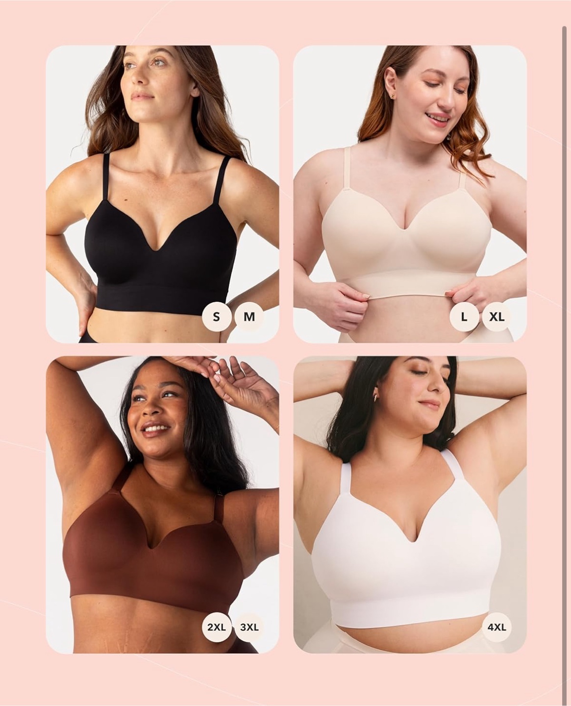 NEW! 2XL Shapermint Essentials Empower Contour Wireless Bra - photo 5