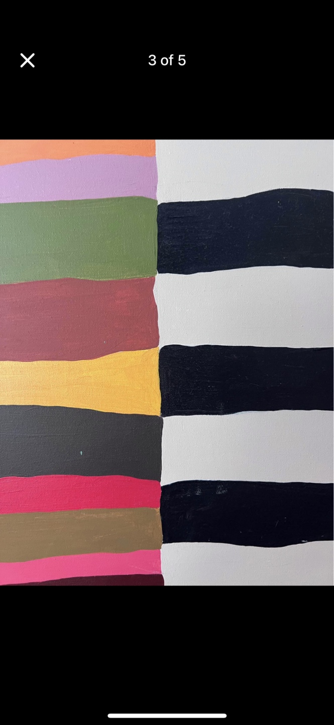 Large Colorful Abstract Striped Painting - 60” * 40” - photo 3