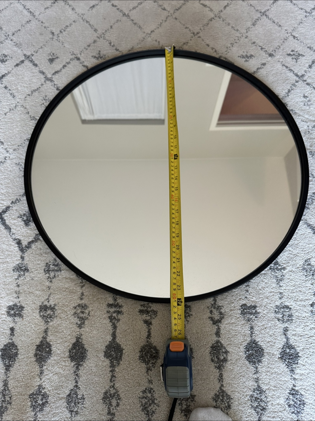 Circular Black Framed Mirror - photo 2