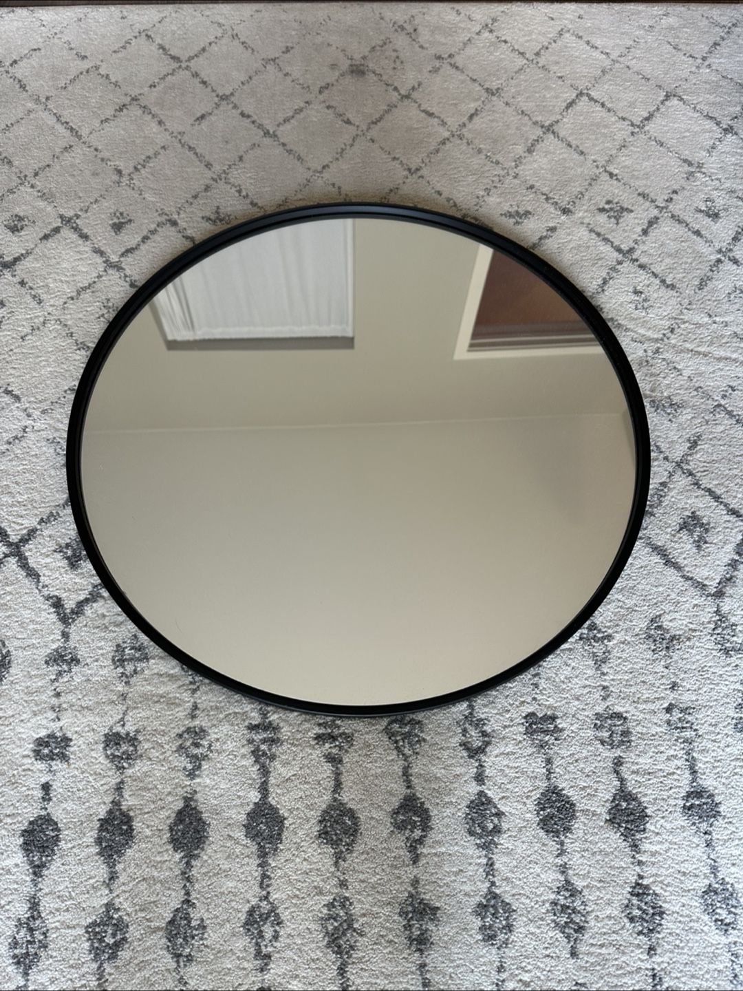 Circular Black Framed Mirror