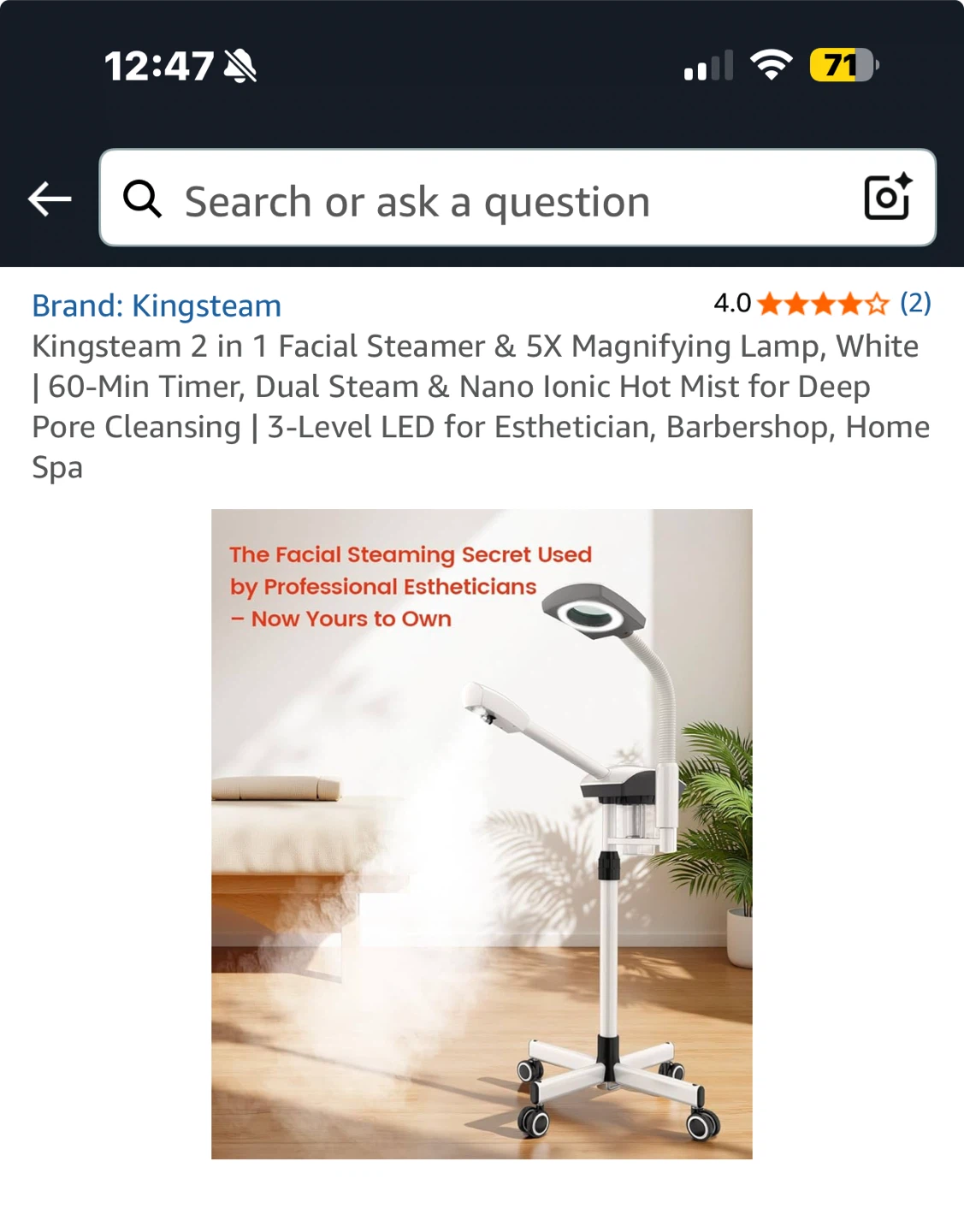 Kingsteam 2 in 1 Facial Steamer & Magnifying Lamp - photo 5