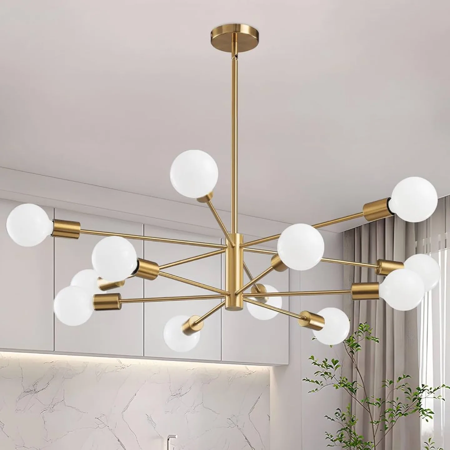 RUIYEY Modern Sputnik Chandelier 12 - Light BNIB thumbnail