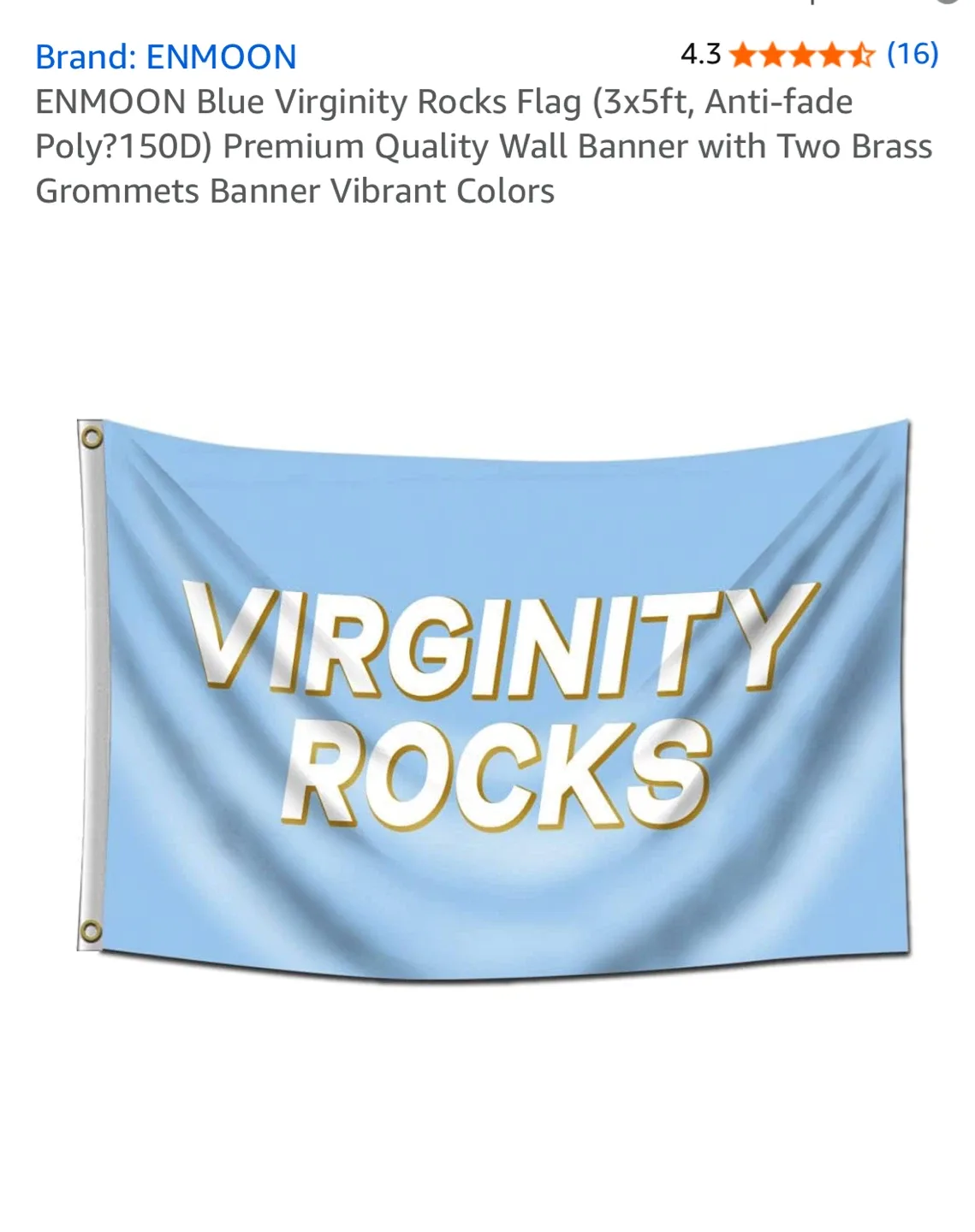 ENMOON Blue Virginity Rocks Flag (3x5ft) thumbnail