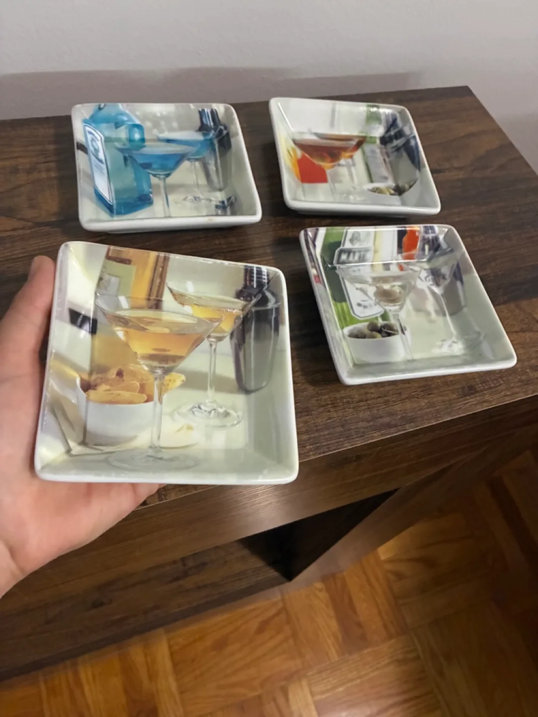 Set of 4 Cocktail Appetizer Plates image indicator(4)