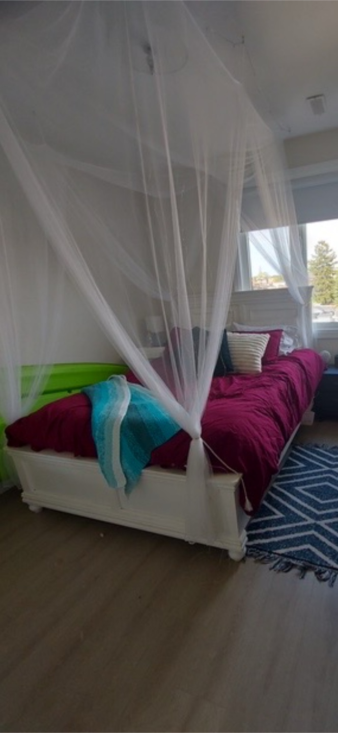 White Solid Wood Queen Bed frame and Boxspring