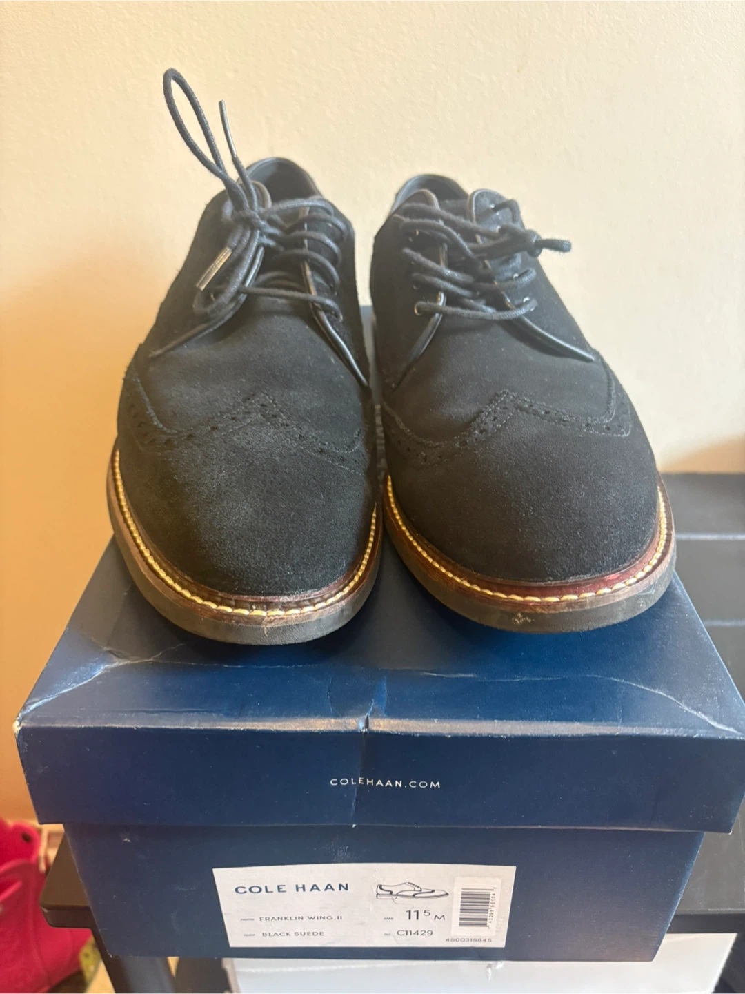 Cole Haan Franklin Wing II Black Suede, Mens Size 11.5 - photo 2
