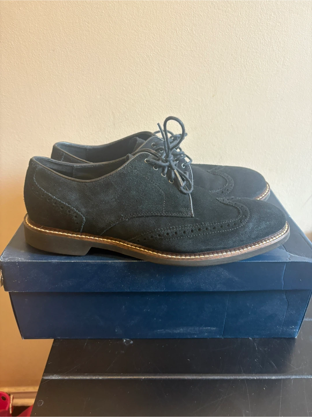 Cole Haan Franklin Wing II Black Suede, Mens Size 11.5