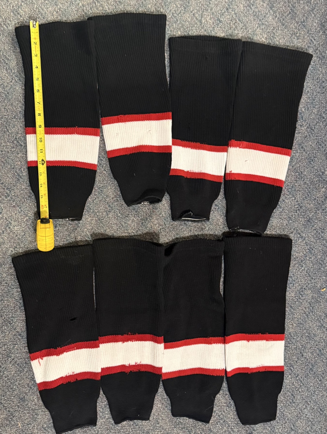 Practice Hockey Socks - Black, White & Red, kids size small - photo 2