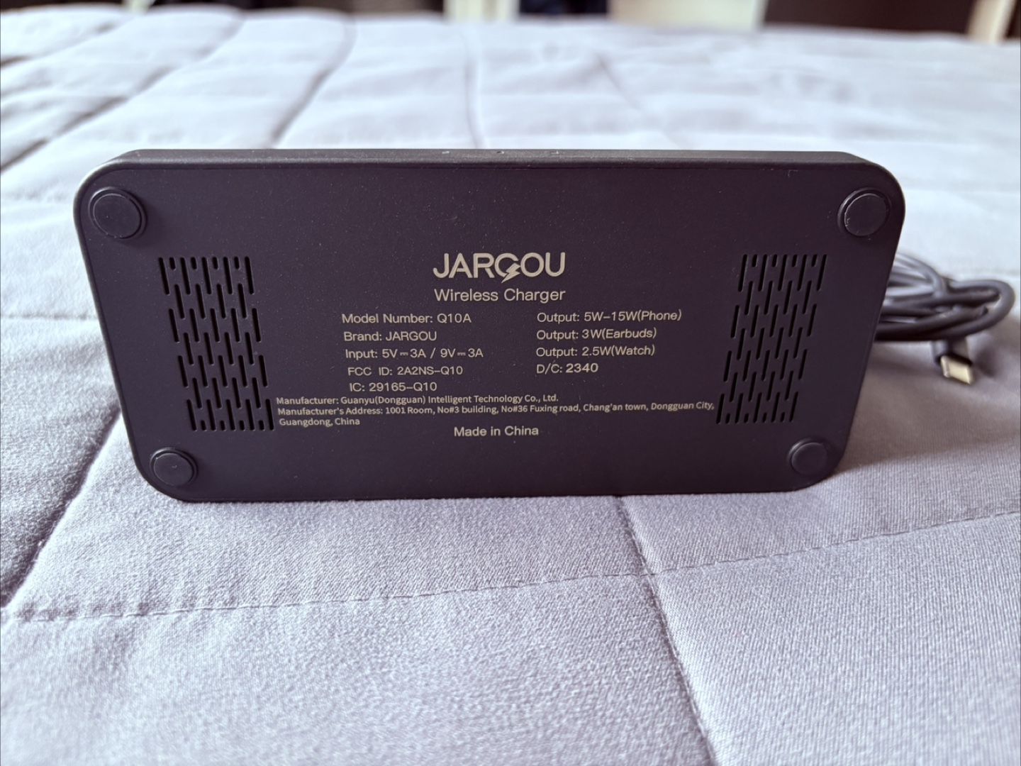 Jargou Wireless Charger, Model Q10A - photo 3