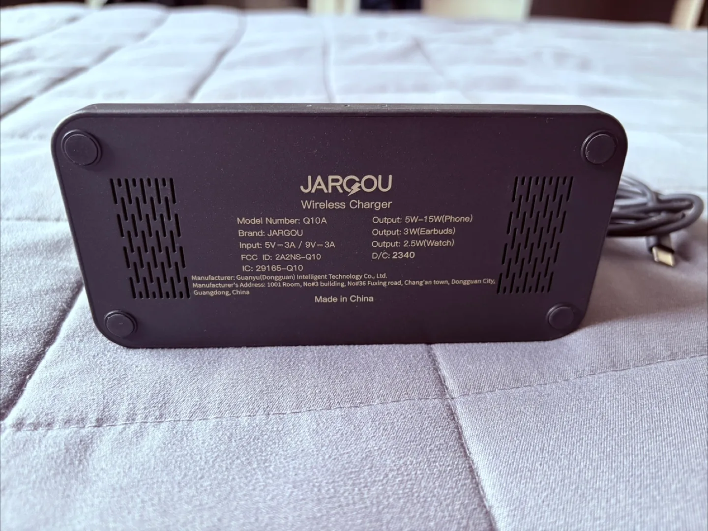 Jargou Wireless Charger, Model Q10A image indicator(3)