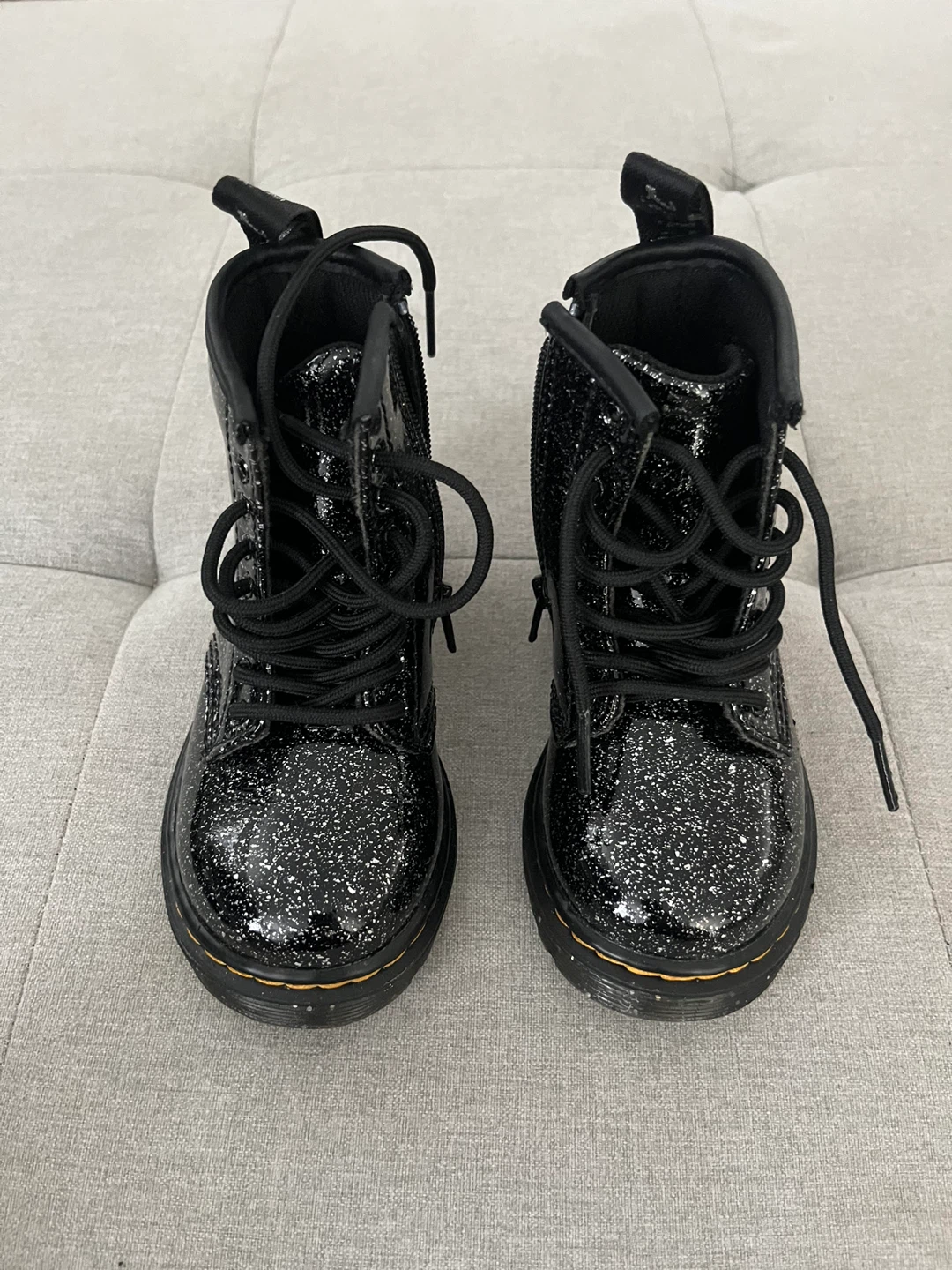 Dr. Martins Black/Glitter Boots - Toddler US 7