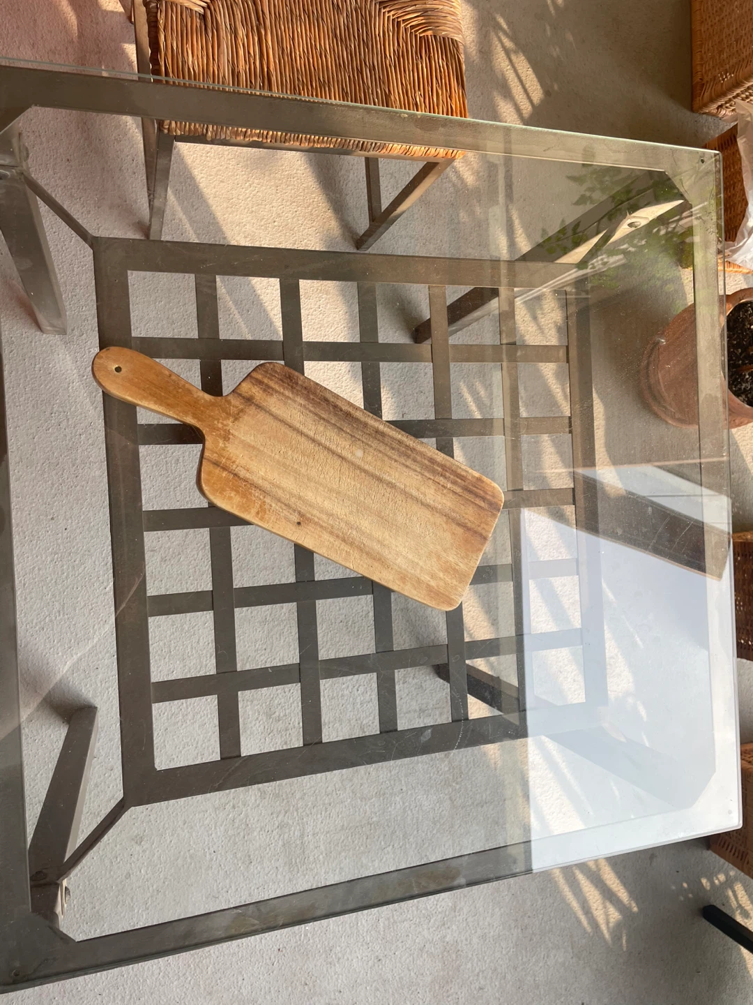 IKEA Glass top table with two Woven Seats - Dining Set - photo 3