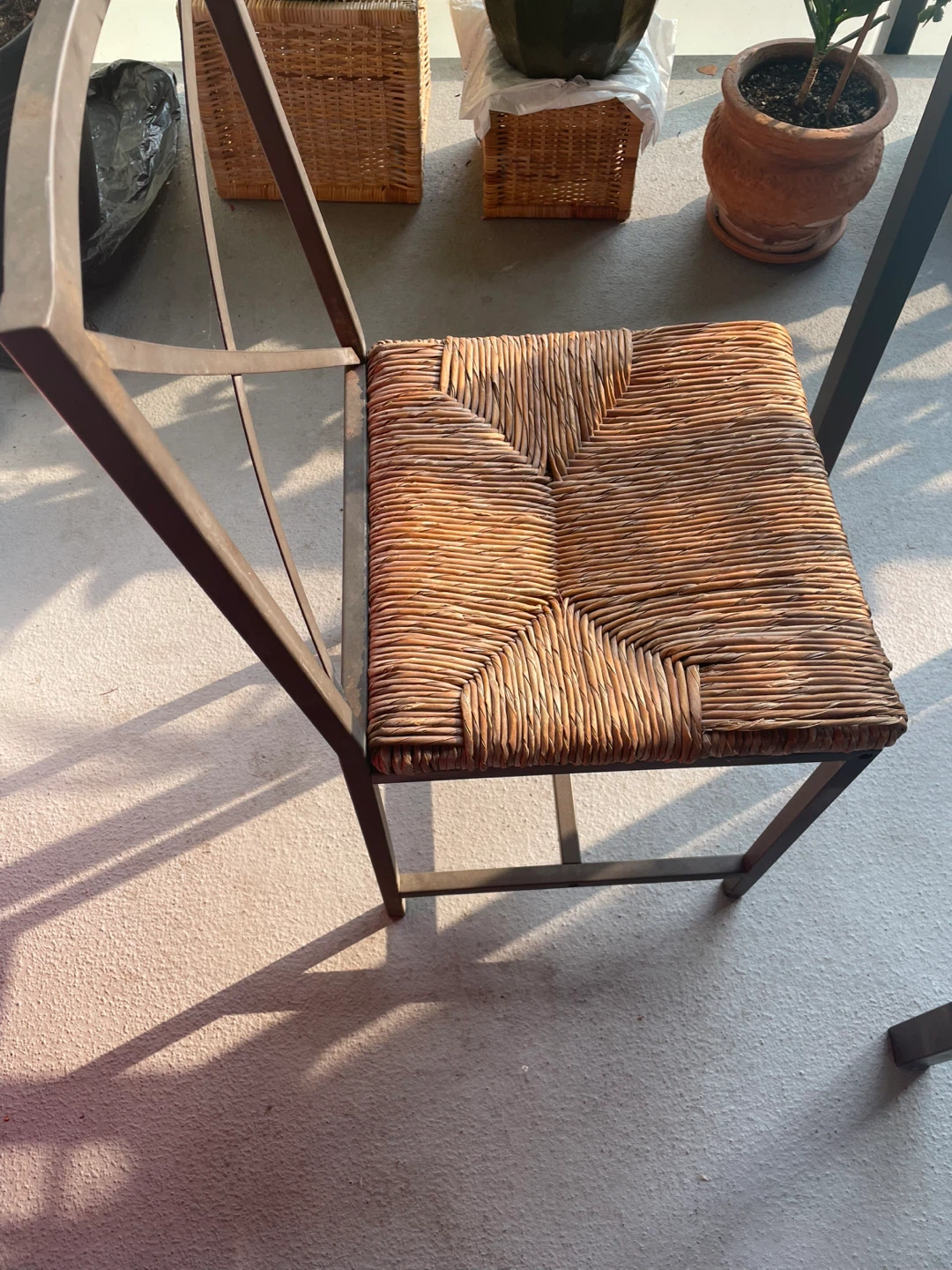 IKEA Glass top table with two Woven Seats - Dining Set - photo 2