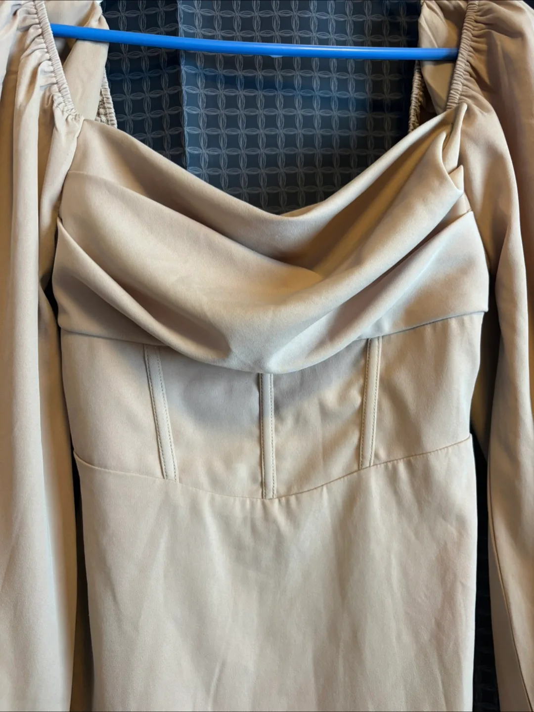 princess polly Beige Long Sleeve Mini Dress image indicator(2)