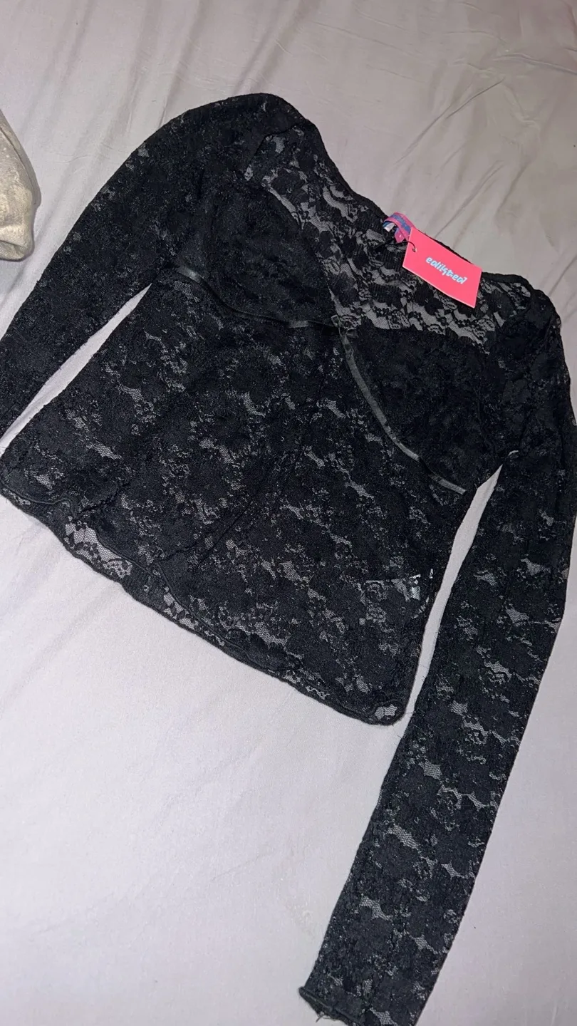 Edikted Black Lace Long Sleeve Top image indicator(3)
